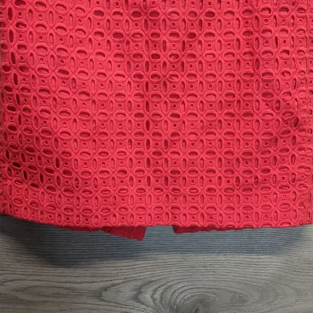 J Crew Eyelet No. 2 Pencil Skirt Red, Womens Size 2